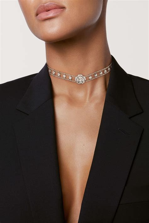 chanel camelia choker|Chanel camelia necklace.